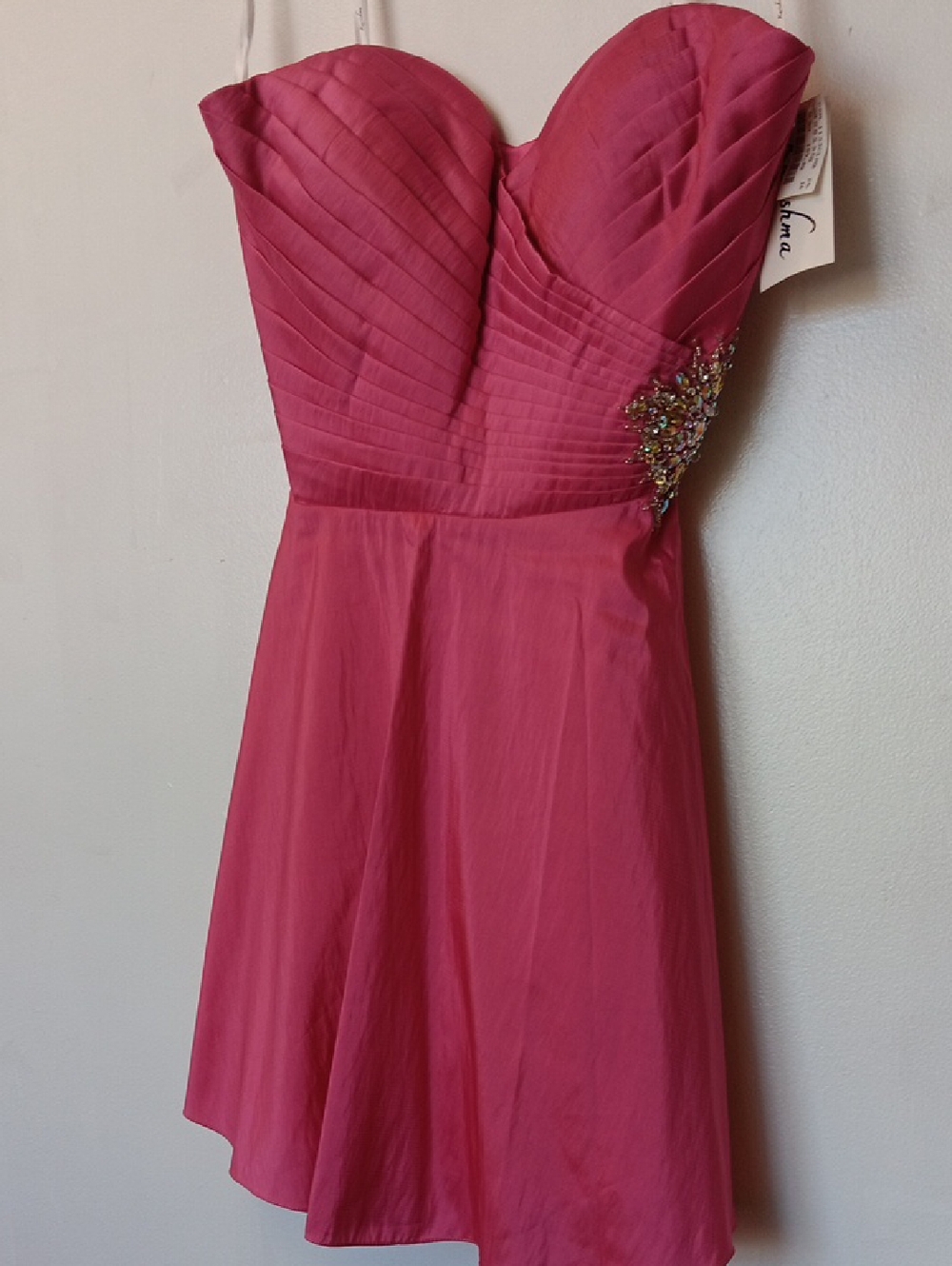 Vintage Karishma Strapless Sweetheart Fuscia Cocktail Dress